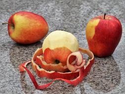 peeled juicy apple