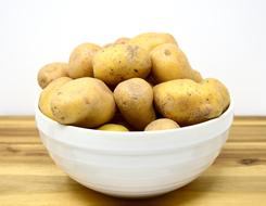 Unpeeled potatoes in a plate
