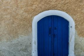 Door Blue Wall