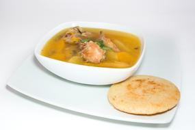 soup with cheese tortilla