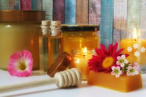 sweet honey and candles