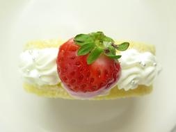 soft dessert with strawberries