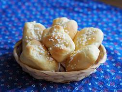 Sesame buns in a plate