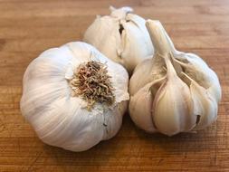 fragrant garlic on the table