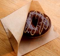 wrapped chocolate doughnut