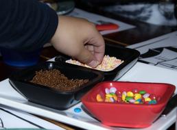 colored candy plates