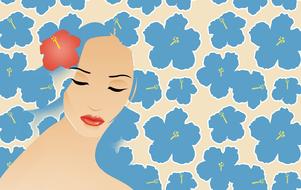 pattern flowers blue graphic