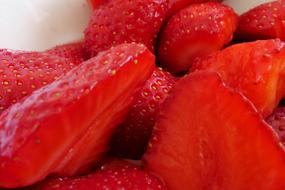 juicy strawberries close up