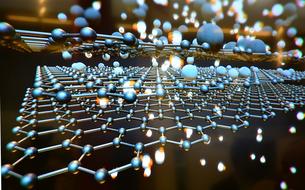 model of Graphene, with the bokeh lights, clipart
