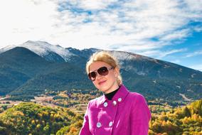 Girl and Mountains Beautiful landscape