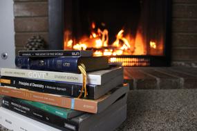 Heat Fireplace and book