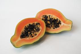 sliced papaya on the table