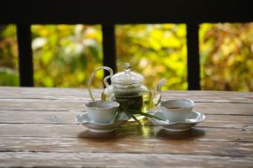green tea on the table