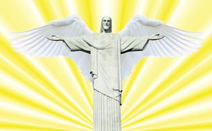 jesus angel yellow background