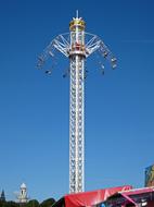 iron tower attraction background blue