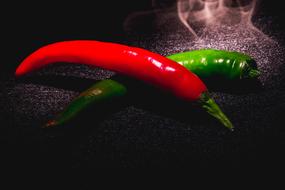 hot pepper on a black background