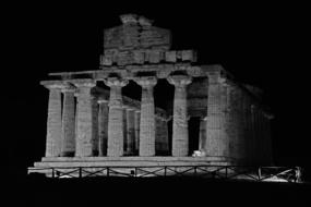 Roman temple in the night view