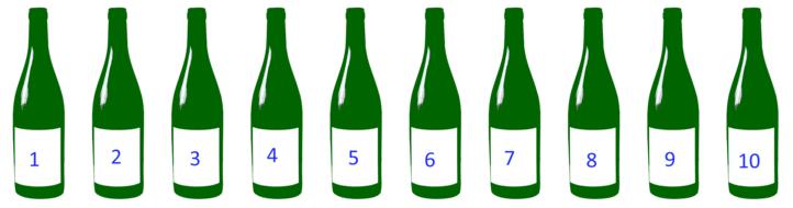 numbered bottles on a white background