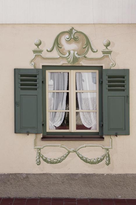 open Window with vintage Ornament
