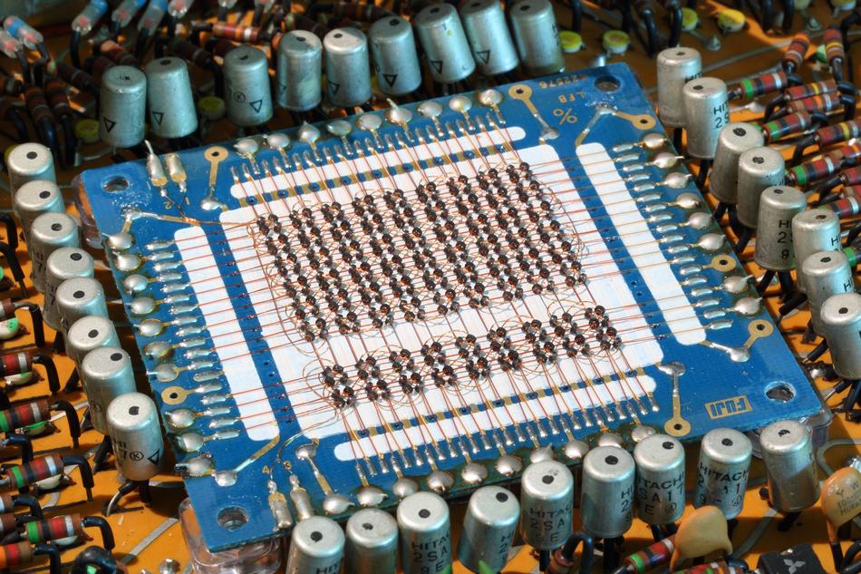 Close-up of the electronic memory