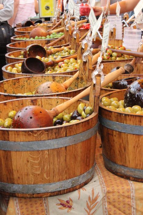 Pickled vegetables in barrels