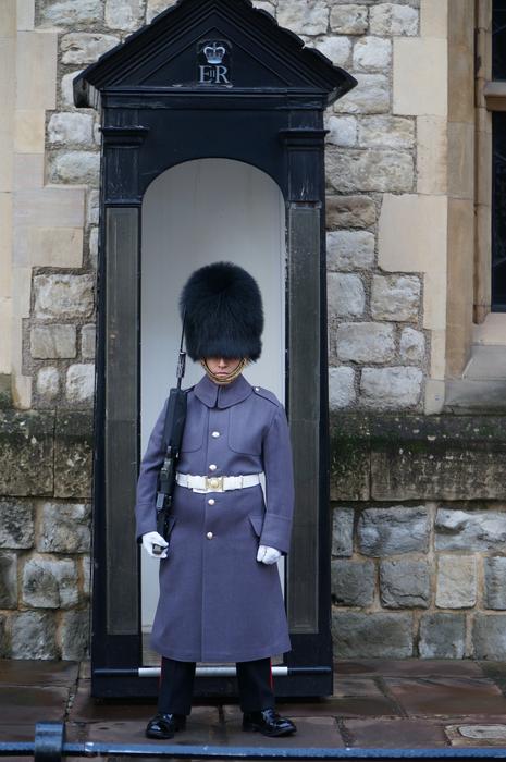 Uniform dressed guardian at Doorway