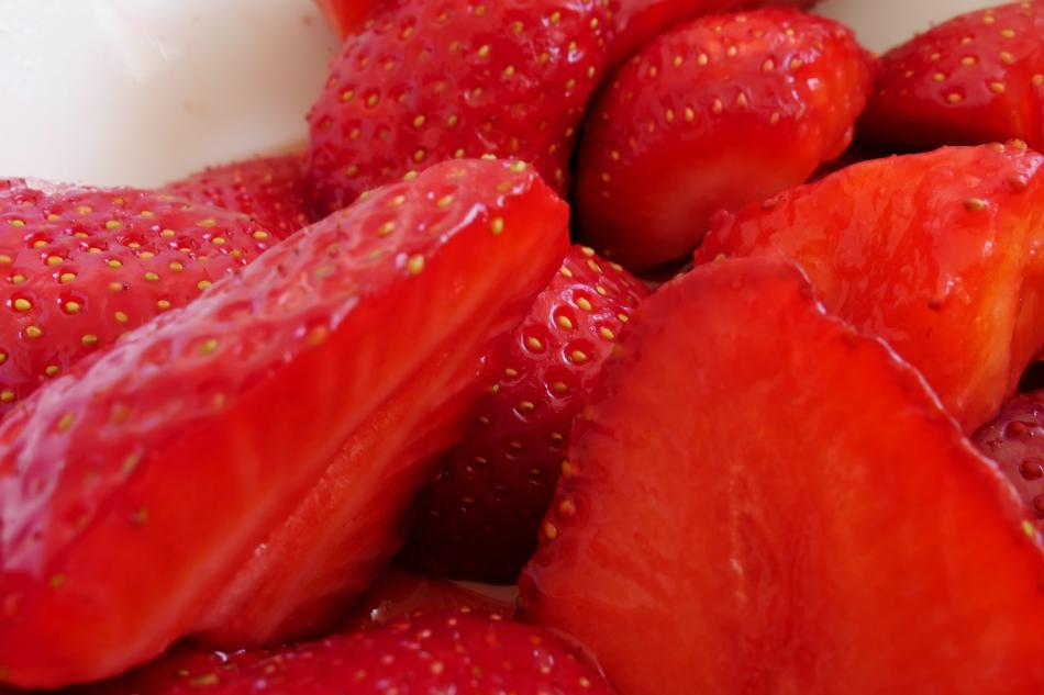 juicy strawberries close up