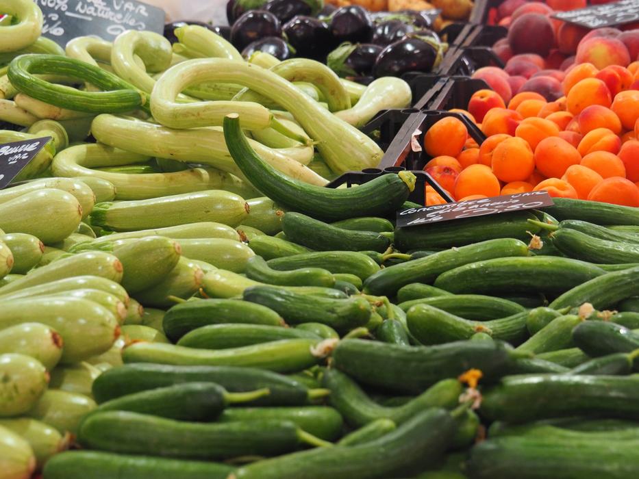 arvest of a variety of vegetables on the market