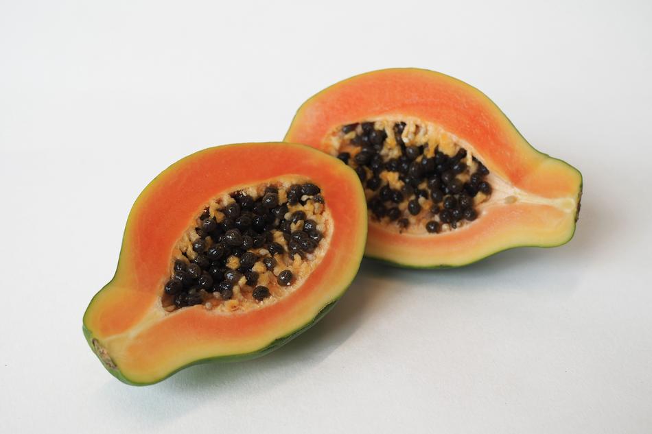 sliced papaya on the table