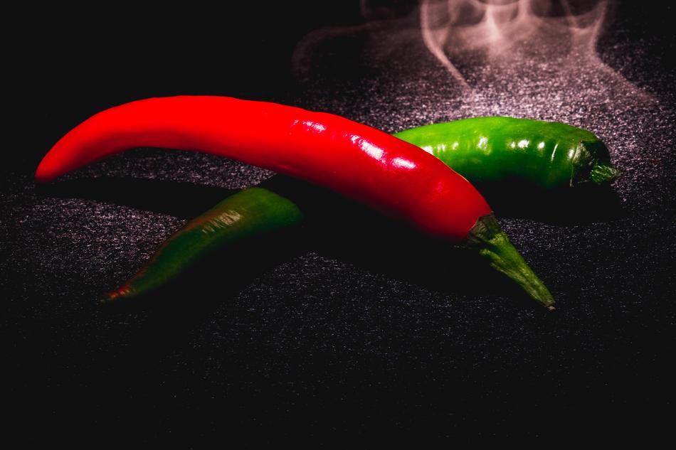 hot pepper on a black background