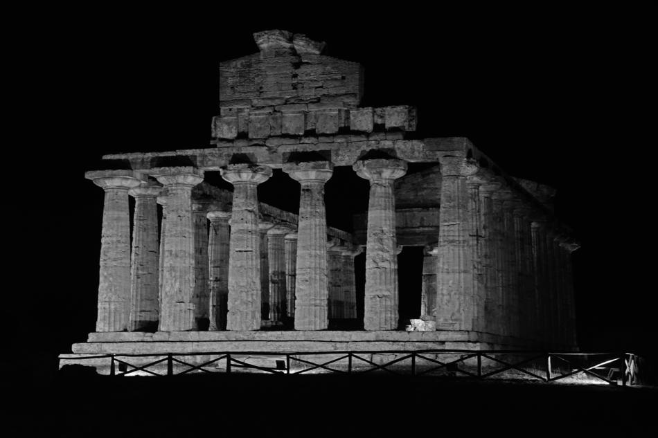 Roman temple in the night view