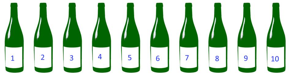 numbered bottles on a white background