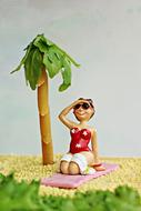 figure of a beautiful girl on the beach