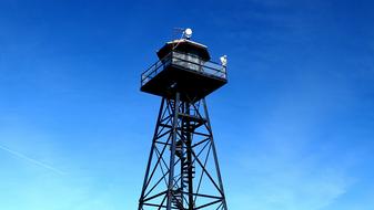 black tower against the sky