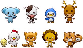 kawaii animals deer cow cat mammal