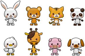 kawaii panda rabbit bear cartoon animals