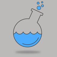 flask with blue liquid as an illustration