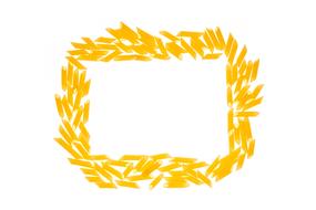 yellow frame of dry pasta