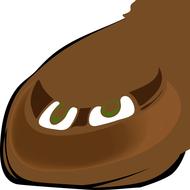 brown poop with eyes