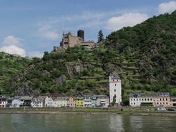 Katz Castle over Rhine river, germany, Sankt Goarshausen