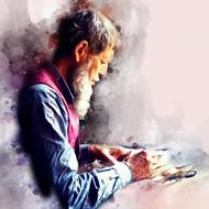 Watercolor Old Man