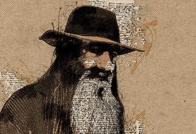 sketch man old vintage retro hat