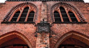 red brick building arches