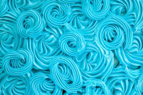 blue cream on the cake