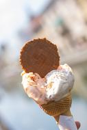 sweet ice cream with cookies