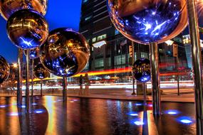 Nightlife Illuminated Reflection