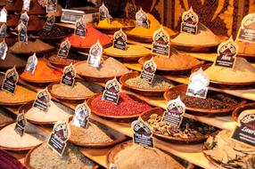 Freshly flavored spices on the market
