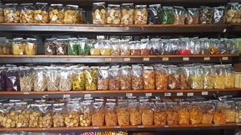 Packaged food in the store