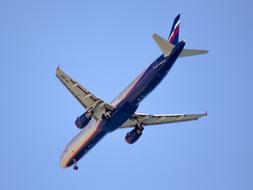 blue white passenger airliner in the sky