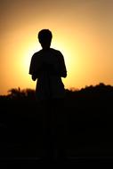 Sunset Silhouette Man